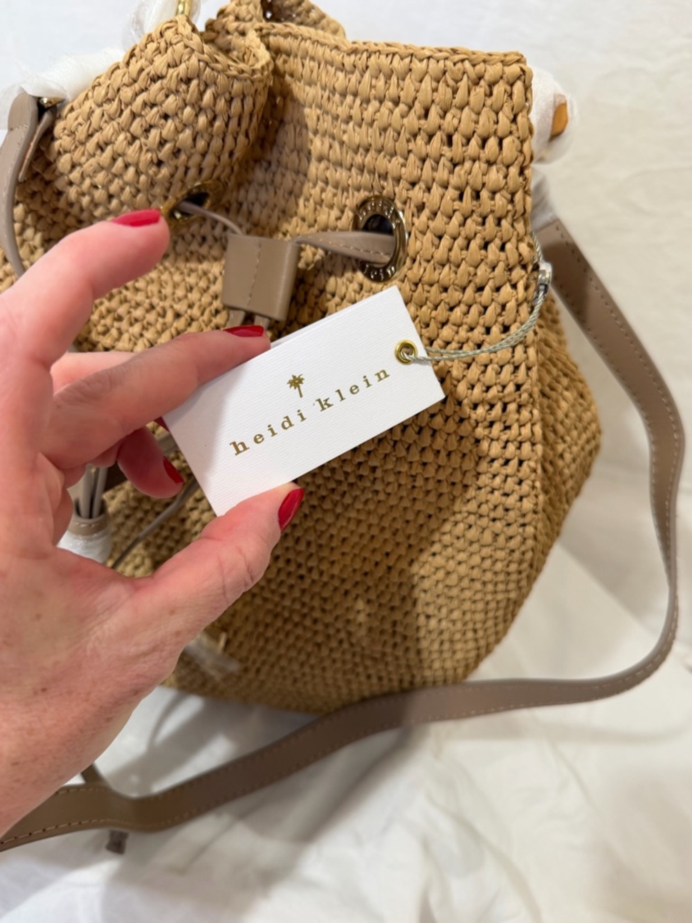 👜✨ Heidi Klein Savannah Bay Mini Bamboo Duffle Bag NWT ✨👜 - Picture 8 of 15